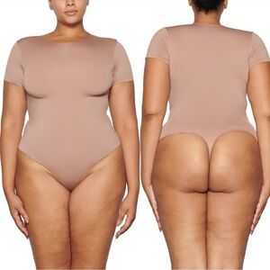 Skims Essential T-Shirt Thong Bodysuit